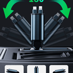 SPGUARD 3 Retractable Car Charger, Retractable Cables and 2 USB Ports Compatible with iPhone 16/15/14/13/12/11/iPad, Galaxy S23/ S22/S10 - Sarman Fashion - Wholesale Clothing Fashion Brand for Men from Canada