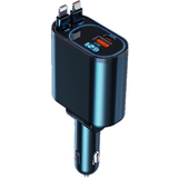 SPGUARD 3 Retractable Car Charger, Retractable Cables and 2 USB Ports Compatible with iPhone 16/15/14/13/12/11/iPad, Galaxy S23/ S22/S10 - Sarman Fashion - Wholesale Clothing Fashion Brand for Men from Canada