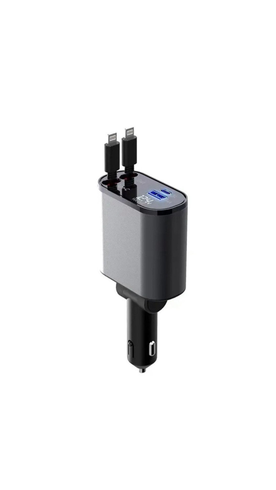 SPGUARD Retractable Car Charger, 66W Fast Car Phone Charge Type C, Retractable Cables and 2 USB Ports Car Charger Adapter, Compatible with iPhone 15/14/13/12/11/iPad, Galaxy S23/ S22/S10 - Sarman Fashion - Wholesale Clothing Fashion Brand for Men from Canada