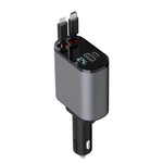 SPGUARD Retractable Car Charger, 66W Fast Car Phone Charge Type C, Retractable Cables and 2 USB Ports Car Charger Adapter, Compatible with iPhone 15/14/13/12/11/iPad, Galaxy S23/ S22/S10 - Sarman Fashion - Wholesale Clothing Fashion Brand for Men from Canada