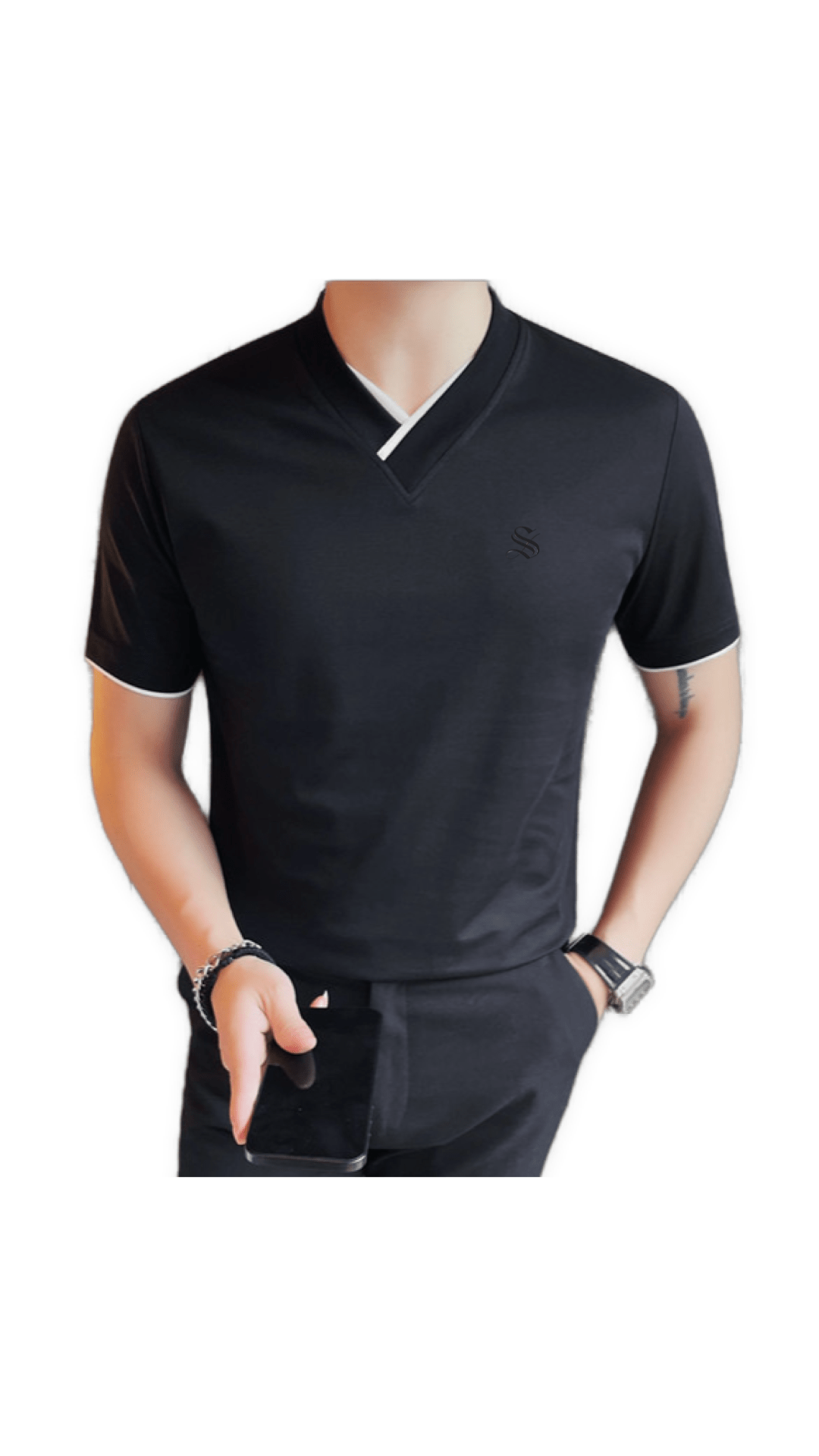 StaffYE - V - Neck T-Shirt for Men - Sarman Fashion - Wholesale Clothing Fashion Brand for Men from Canada