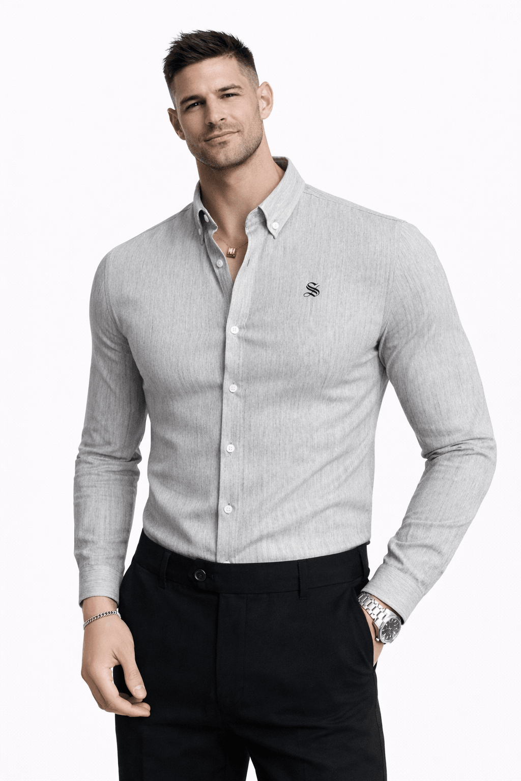 StripDragon 2 - Long Sleeves Shirt for Men - Sarman Fashion - Wholesale Clothing Fashion Brand for Men from Canada