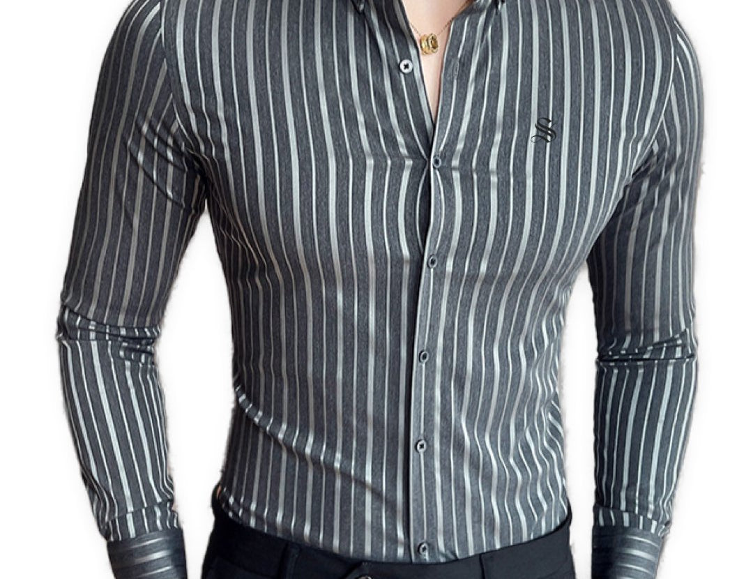 StripDragon 22 - Long Sleeves Shirt for Men - Sarman Fashion - Wholesale Clothing Fashion Brand for Men from Canada