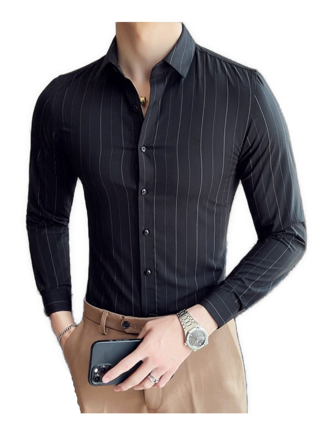 StripDragon 23 - Long Sleeves Shirt for Men - Sarman Fashion - Wholesale Clothing Fashion Brand for Men from Canada