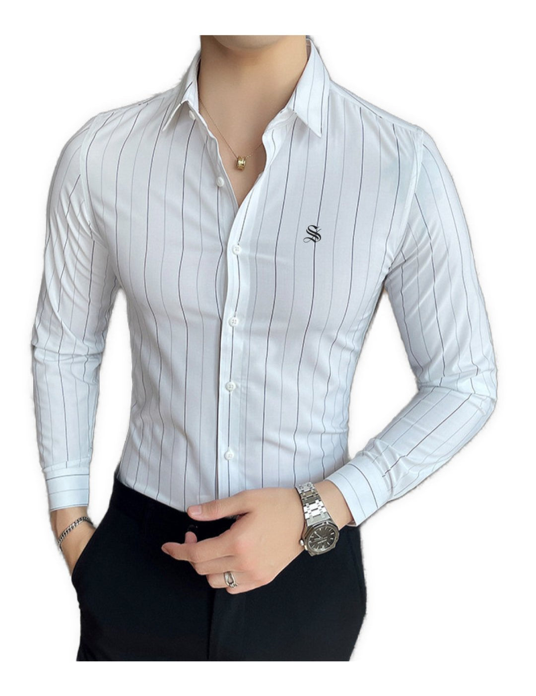 StripDragon 23 - Long Sleeves Shirt for Men - Sarman Fashion - Wholesale Clothing Fashion Brand for Men from Canada