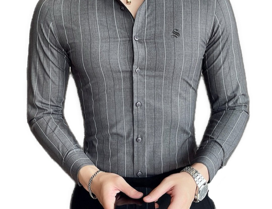 StripDragon 23 - Long Sleeves Shirt for Men - Sarman Fashion - Wholesale Clothing Fashion Brand for Men from Canada