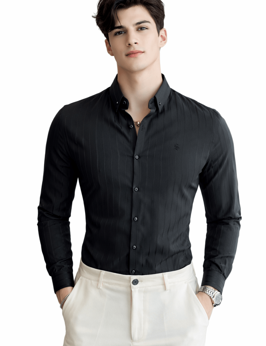 StripDragon 33 - Long Sleeves Shirt for Men - Sarman Fashion - Wholesale Clothing Fashion Brand for Men from Canada