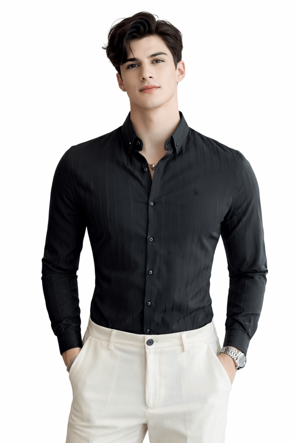 StripDragon 33 - Long Sleeves Shirt for Men - Sarman Fashion - Wholesale Clothing Fashion Brand for Men from Canada