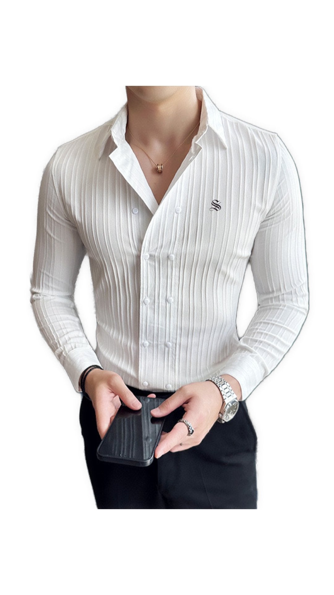 StripDragon 4 - Long Sleeves Shirt for Men - Sarman Fashion - Wholesale Clothing Fashion Brand for Men from Canada