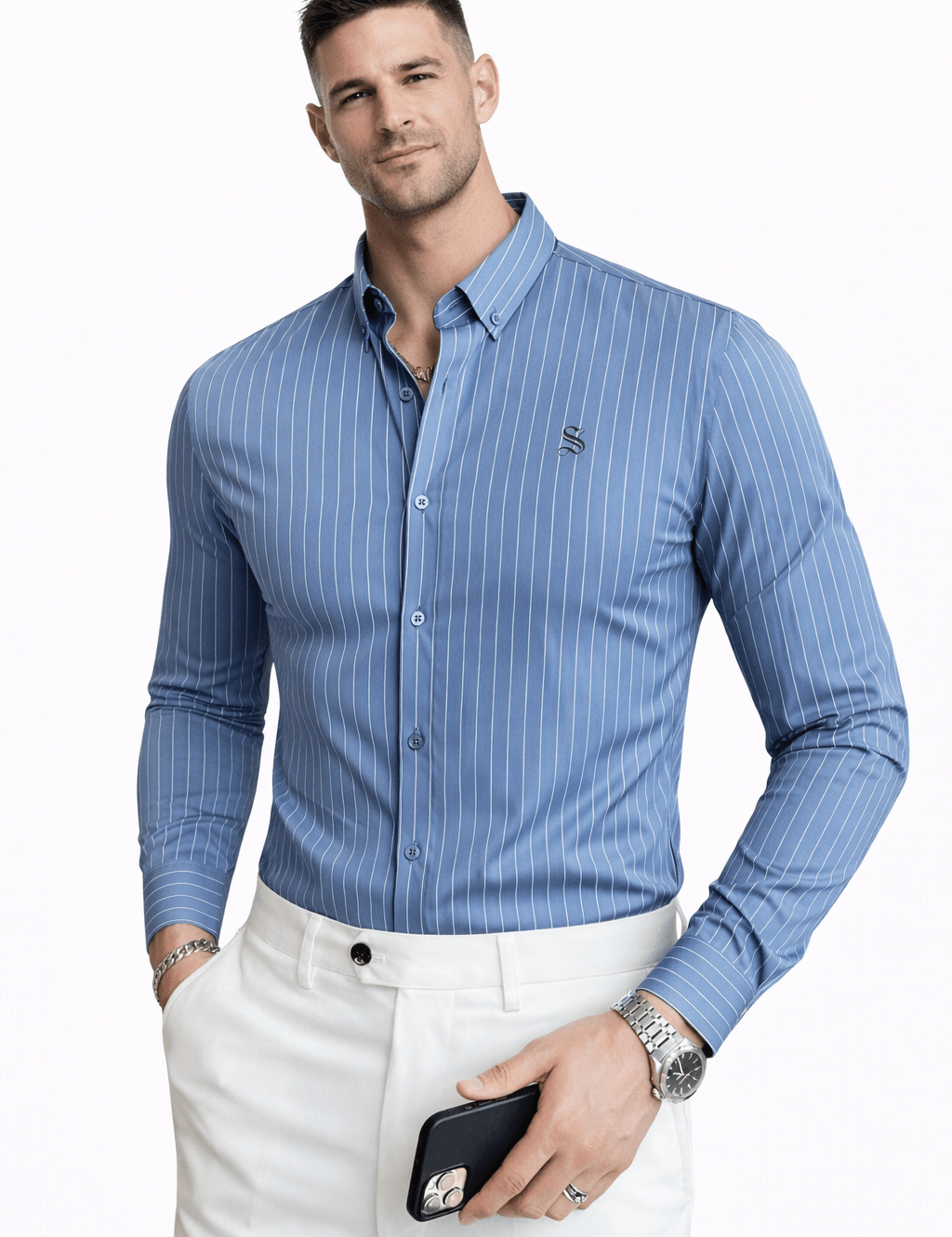 StripDragon - Long Sleeves Shirt for Men - Sarman Fashion - Wholesale Clothing Fashion Brand for Men from Canada
