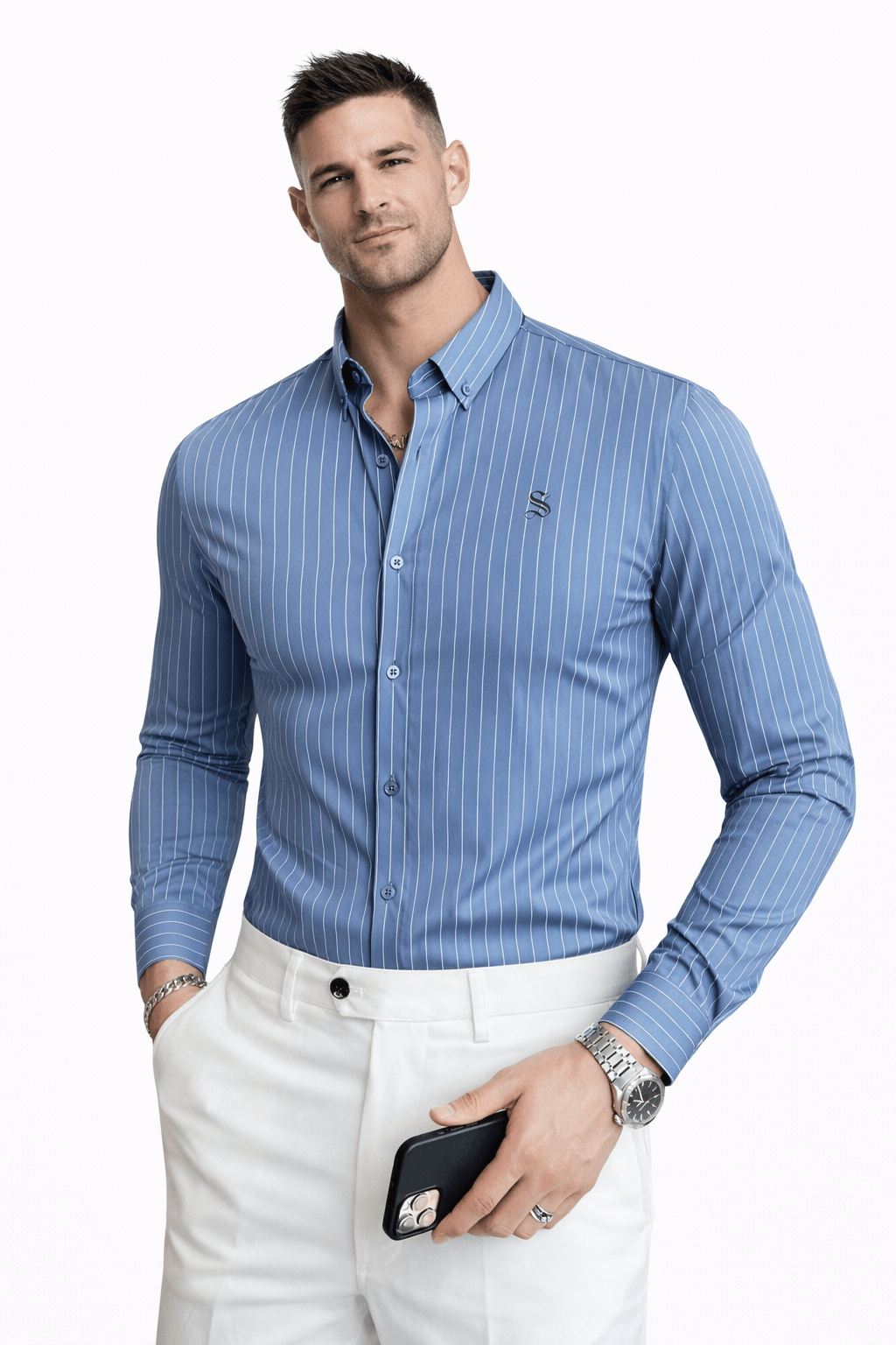 StripDragon - Long Sleeves Shirt for Men - Sarman Fashion - Wholesale Clothing Fashion Brand for Men from Canada