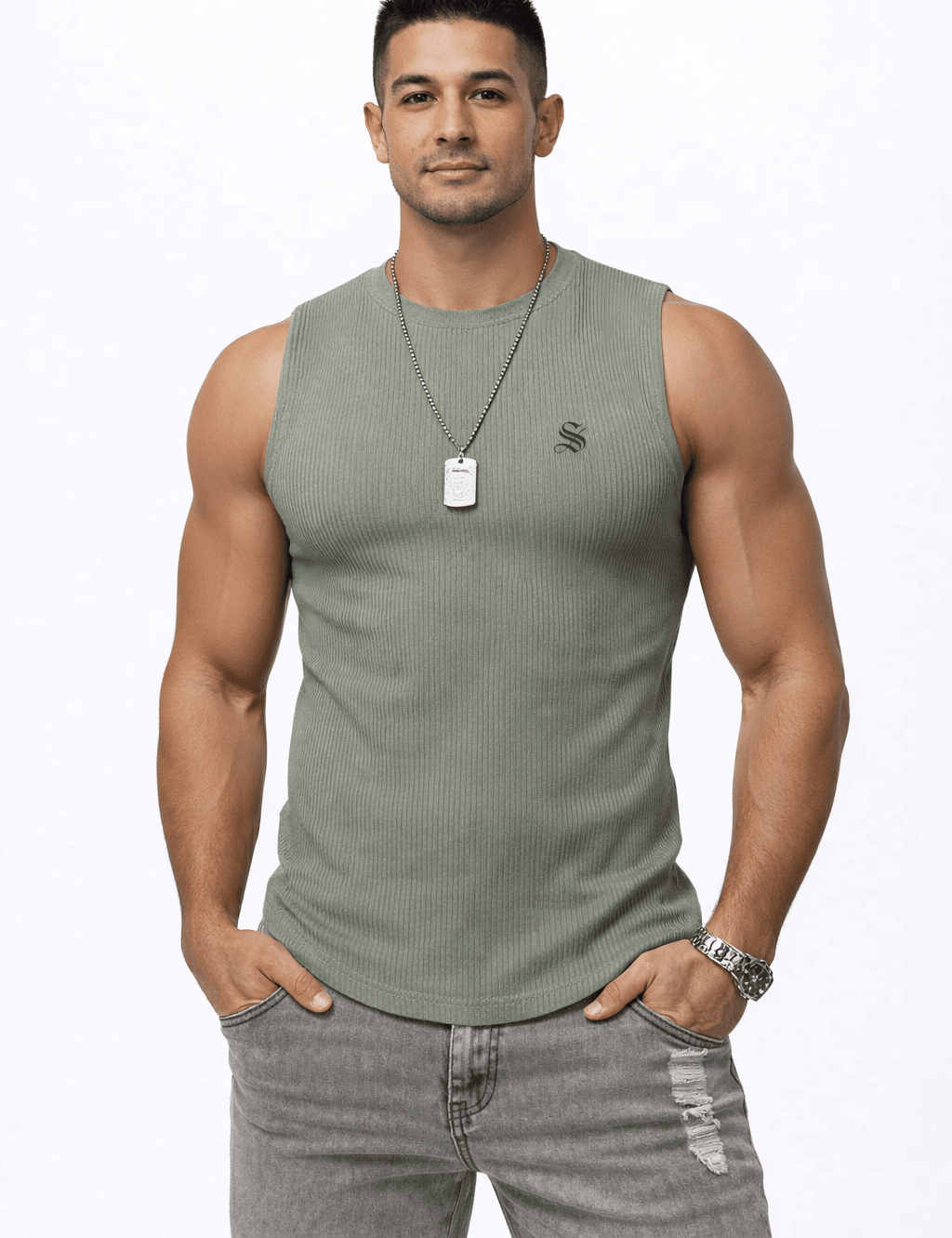 SUDA87R - Tank Top for Men - Sarman Fashion - Wholesale Clothing Fashion Brand for Men from Canada