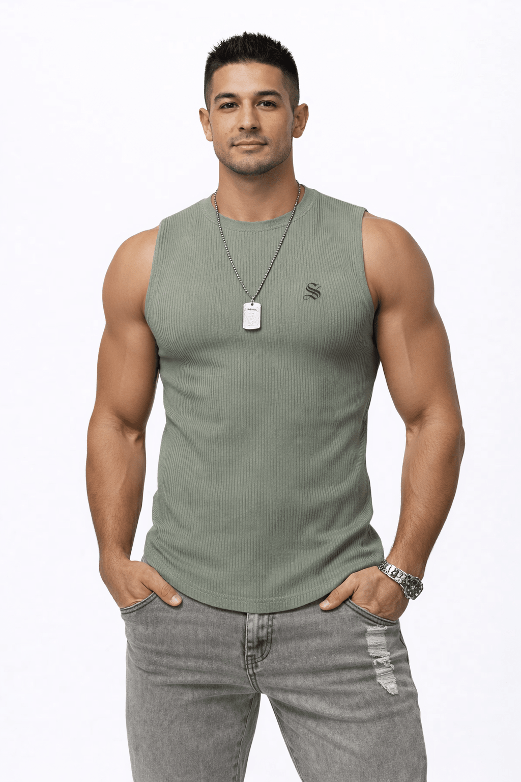 SUDA87R - Tank Top for Men - Sarman Fashion - Wholesale Clothing Fashion Brand for Men from Canada