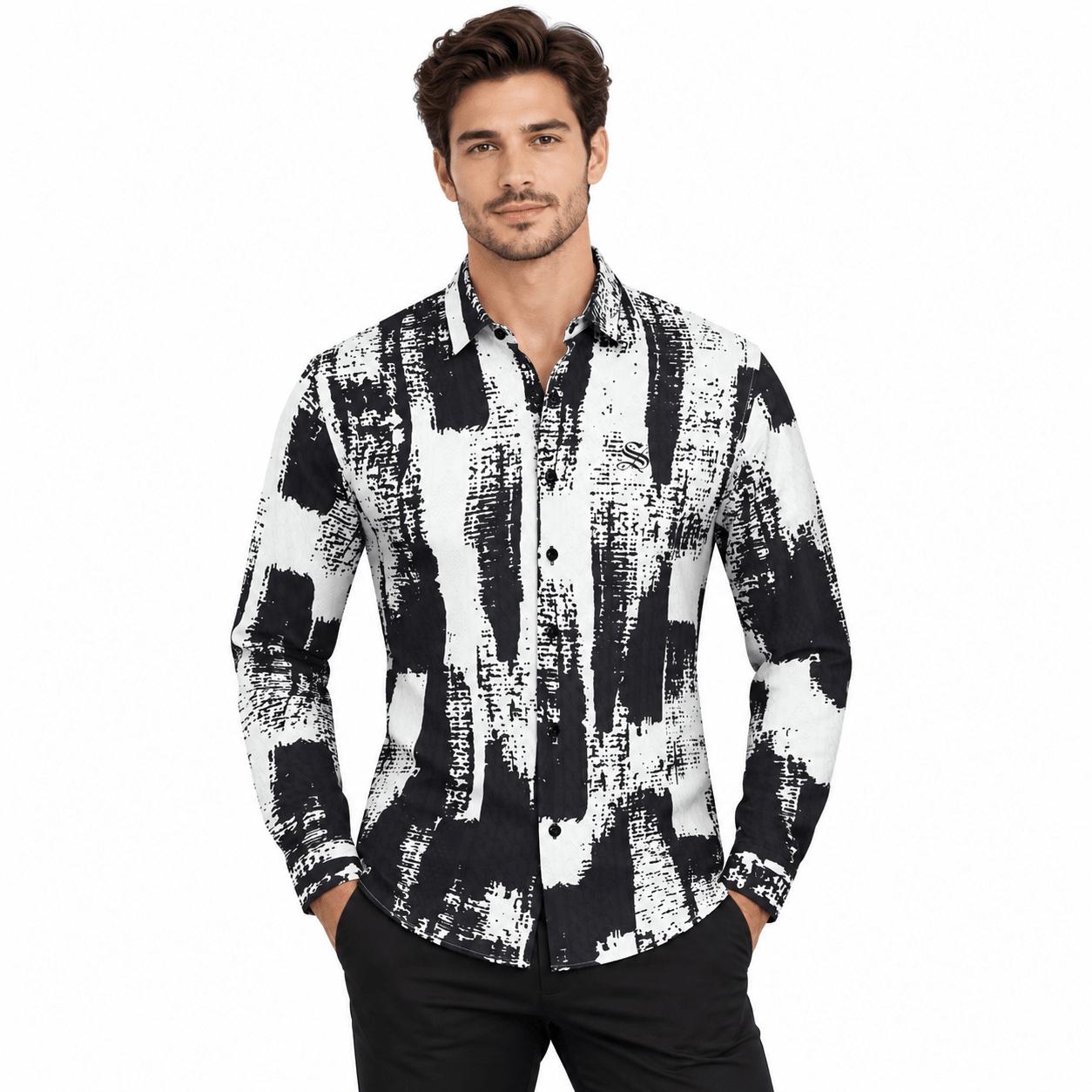 SXVZY 2 - Long Sleeves Shirt for Men - Sarman Fashion - Wholesale Clothing Fashion Brand for Men from Canada