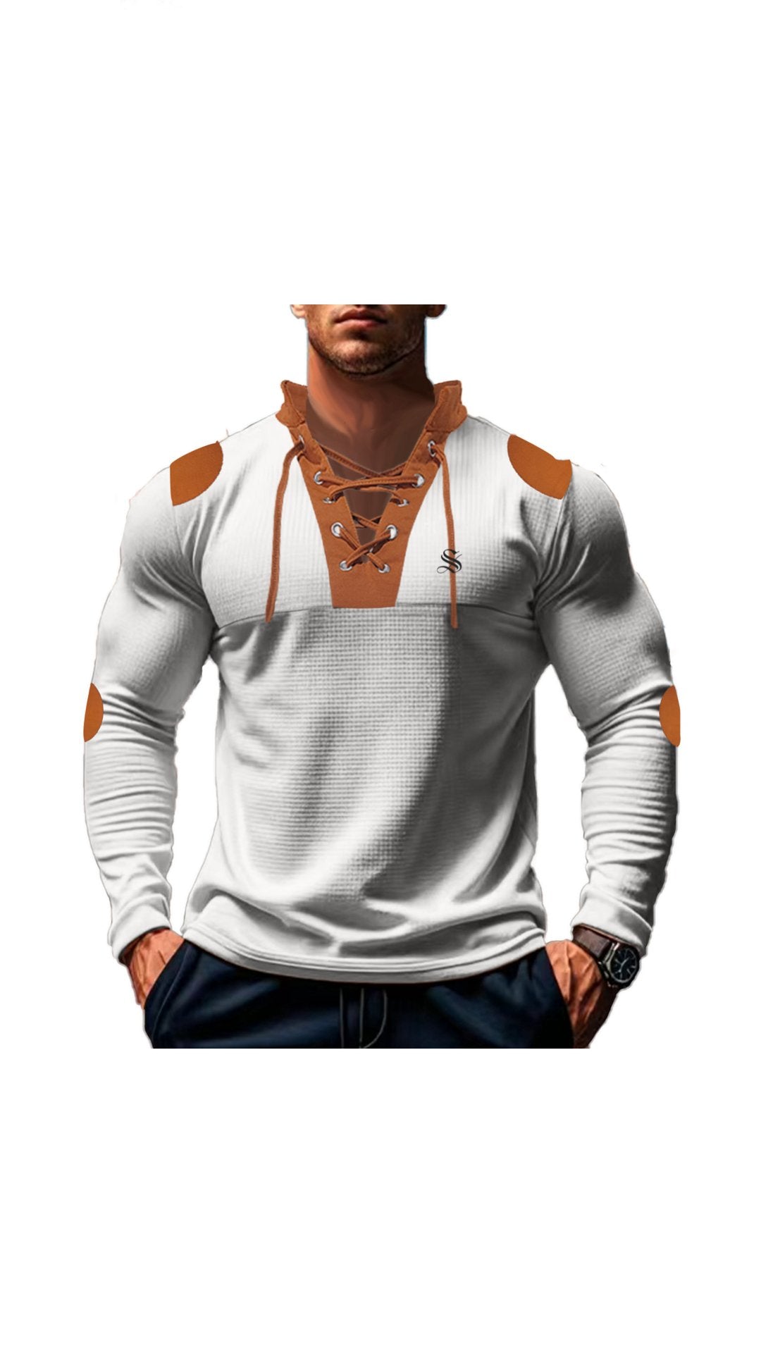TangoMen 3 - Long Sleeves V - Neck Shirt for Men - Sarman Fashion - Wholesale Clothing Fashion Brand for Men from Canada
