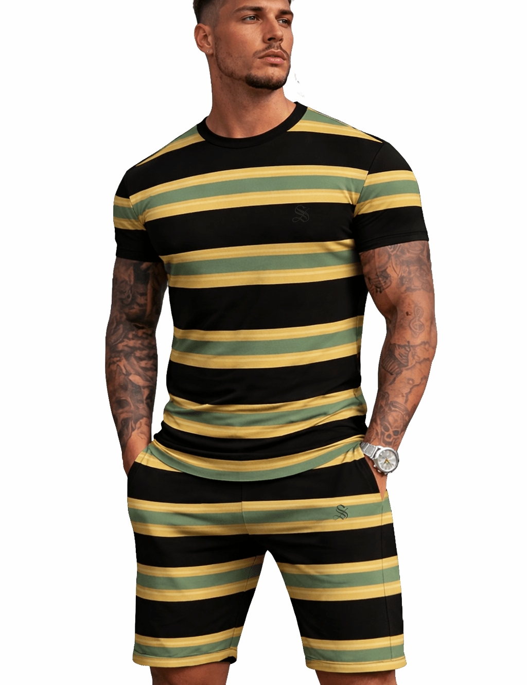 Tonal 3 - Complete Set T-Shirt & Shorts for Men - Sarman Fashion - Wholesale Clothing Fashion Brand for Men from Canada