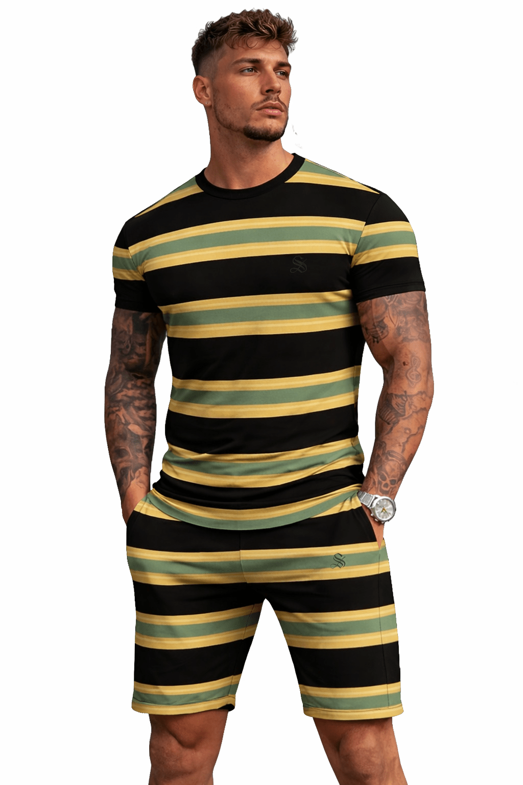 Tonal 3 - Complete Set T-Shirt & Shorts for Men - Sarman Fashion - Wholesale Clothing Fashion Brand for Men from Canada
