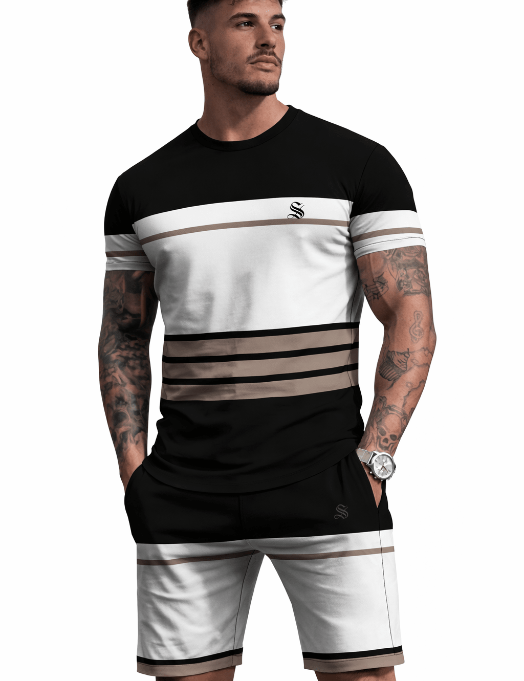 Tonal 5 - Complete Set T-Shirt & Shorts for Men - Sarman Fashion - Wholesale Clothing Fashion Brand for Men from Canada