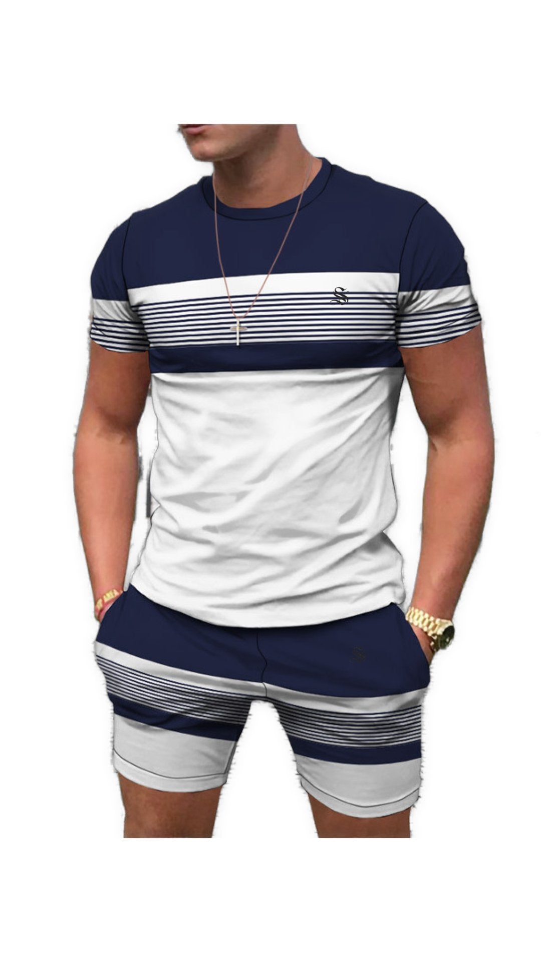 Tonal 6 - Complete Set T - Shirt & Shorts for Men - Sarman Fashion - Wholesale Clothing Fashion Brand for Men from Canada