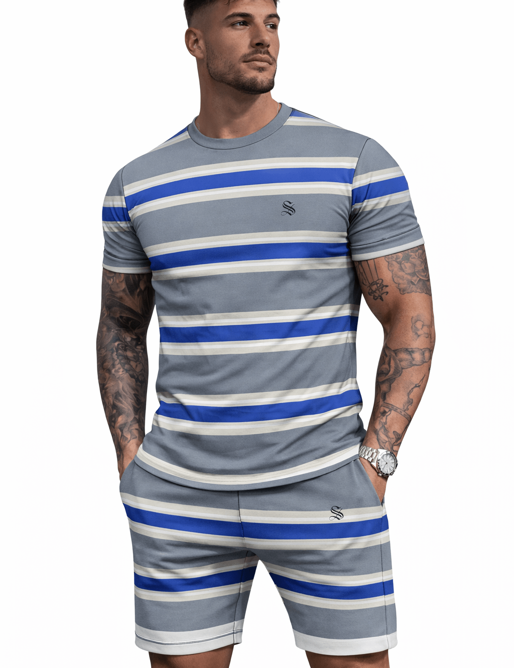 Tonal 7 - Complete Set T-Shirt & Shorts for Men - Sarman Fashion - Wholesale Clothing Fashion Brand for Men from Canada