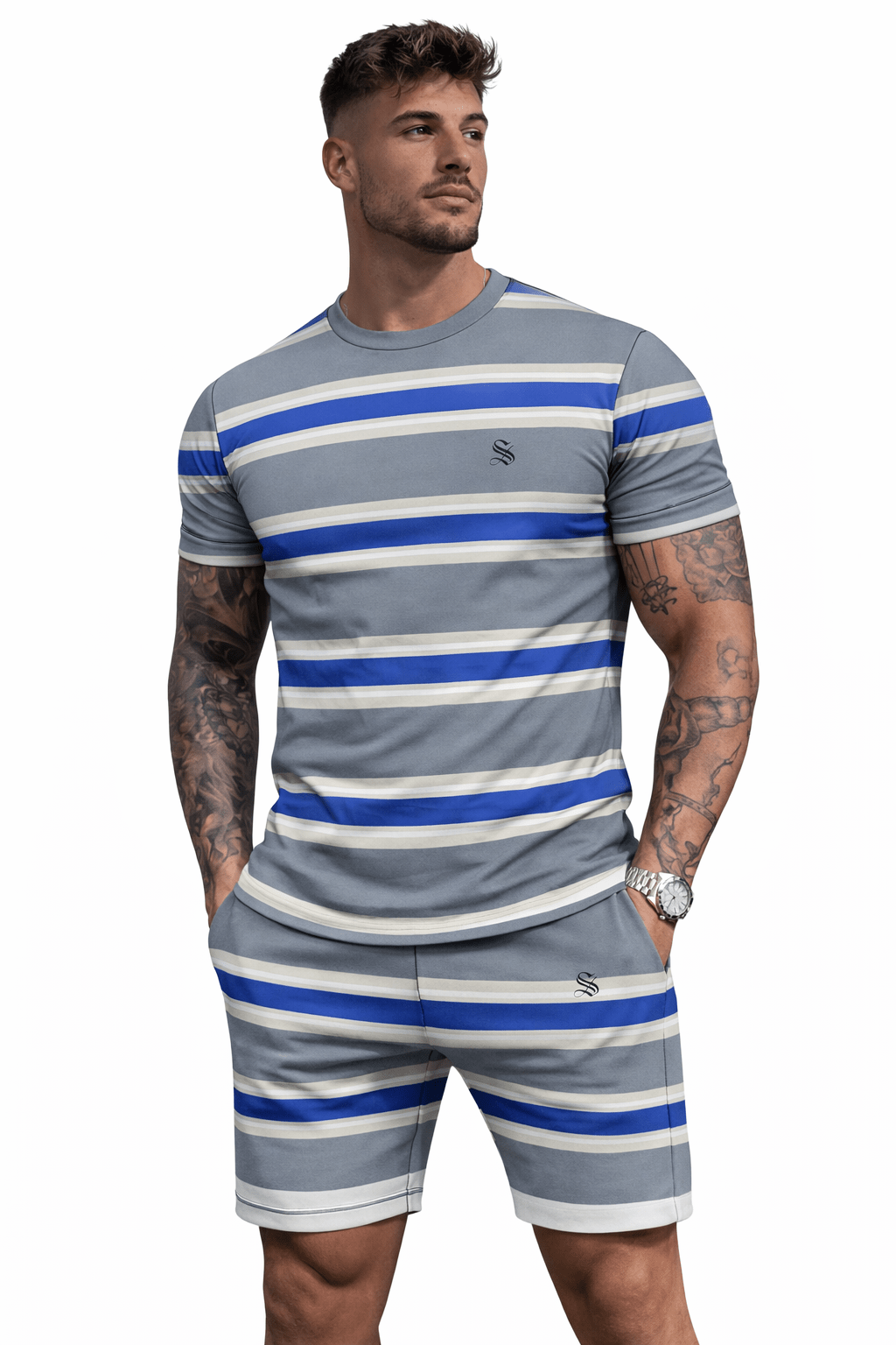 Tonal 7 - Complete Set T-Shirt & Shorts for Men - Sarman Fashion - Wholesale Clothing Fashion Brand for Men from Canada