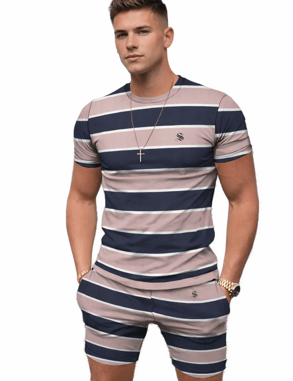 Tonal - Complete Set T-Shirt & Shorts for Men - Sarman Fashion - Wholesale Clothing Fashion Brand for Men from Canada