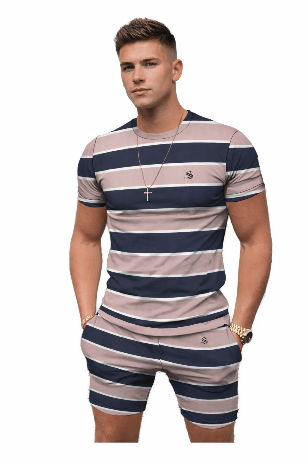 Tonal - Complete Set T-Shirt & Shorts for Men - Sarman Fashion - Wholesale Clothing Fashion Brand for Men from Canada