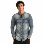 UHO - Long Sleeves Jeans Shirt for Men - Sarman Fashion - Wholesale Clothing Fashion Brand for Men from Canada