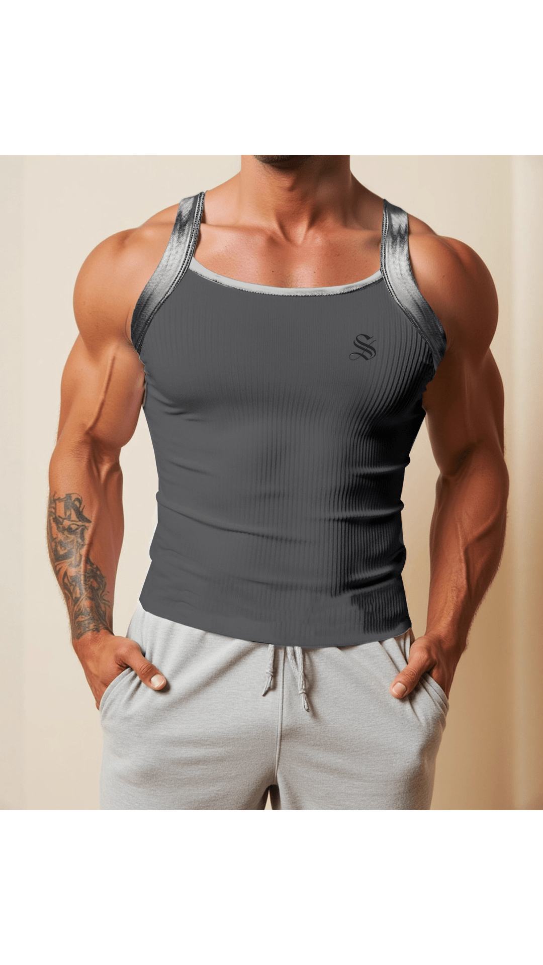 Una 2 - Tank Top for Men - Sarman Fashion - Wholesale Clothing Fashion Brand for Men from Canada