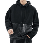 Vaina - Pu Leather Hoodie for Men - Sarman Fashion - Wholesale Clothing Fashion Brand for Men from Canada