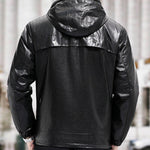 Vamp - Pu Leather Hoodie for Men - Sarman Fashion - Wholesale Clothing Fashion Brand for Men from Canada