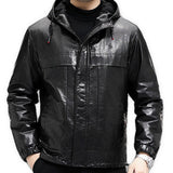 Vamp - Pu Leather Hoodie for Men - Sarman Fashion - Wholesale Clothing Fashion Brand for Men from Canada