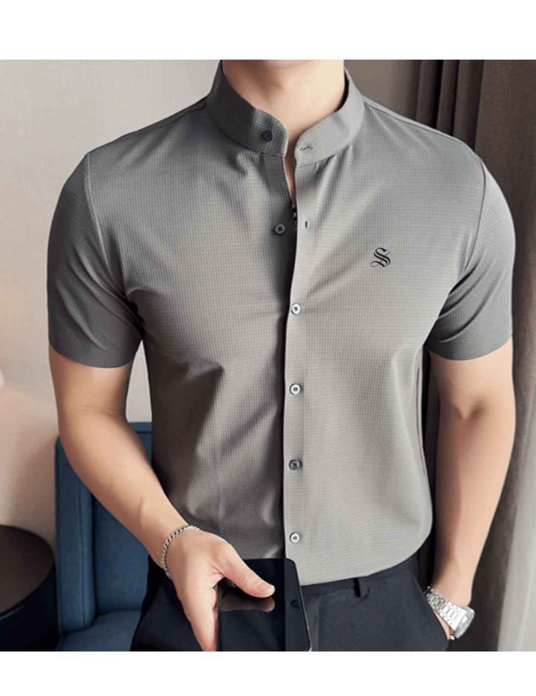 Vhdo - Short Sleeves Shirt for Men - Sarman Fashion - Wholesale Clothing Fashion Brand for Men from Canada