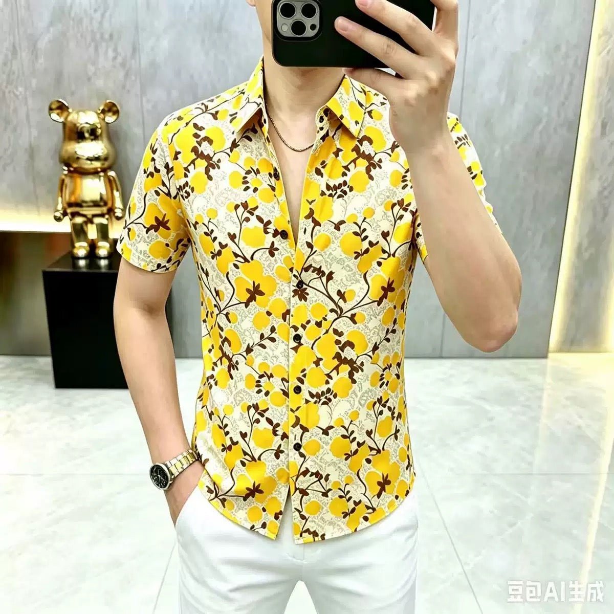 VHYT 37 - Short Sleeves Shirt for Men - Sarman Fashion - Wholesale Clothing Fashion Brand for Men from Canada