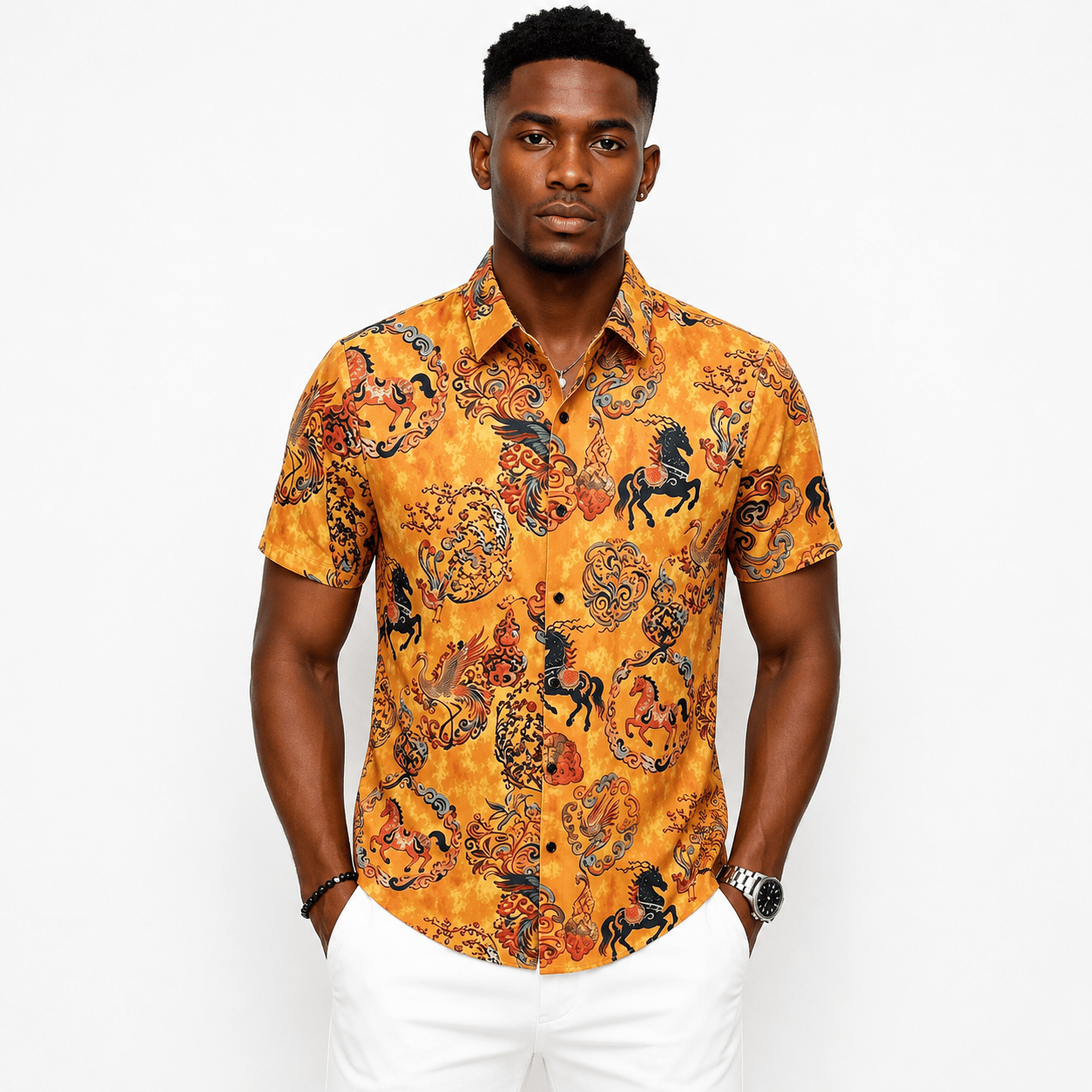 VHYT 45 - Short Sleeves Shirt for Men - Sarman Fashion - Wholesale Clothing Fashion Brand for Men from Canada