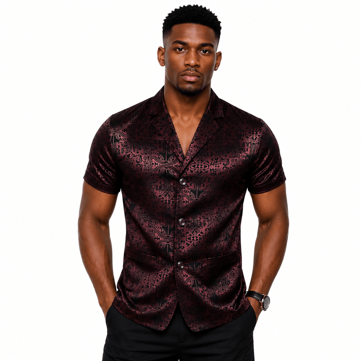 VHYT 46 - Short Sleeves Shirt for Men - Sarman Fashion - Wholesale Clothing Fashion Brand for Men from Canada