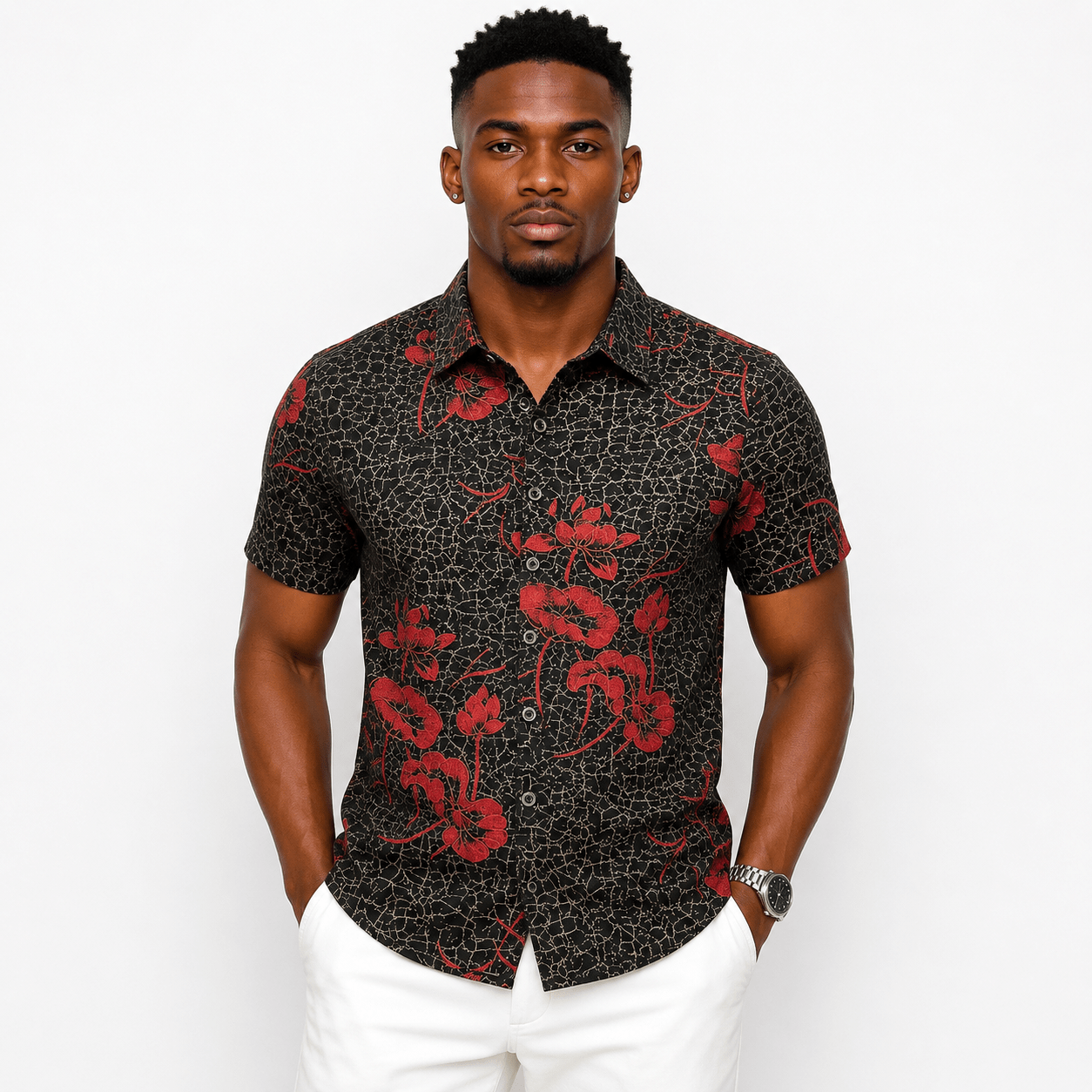 VHYT 52 - Short Sleeves Shirt for Men - Sarman Fashion - Wholesale Clothing Fashion Brand for Men from Canada