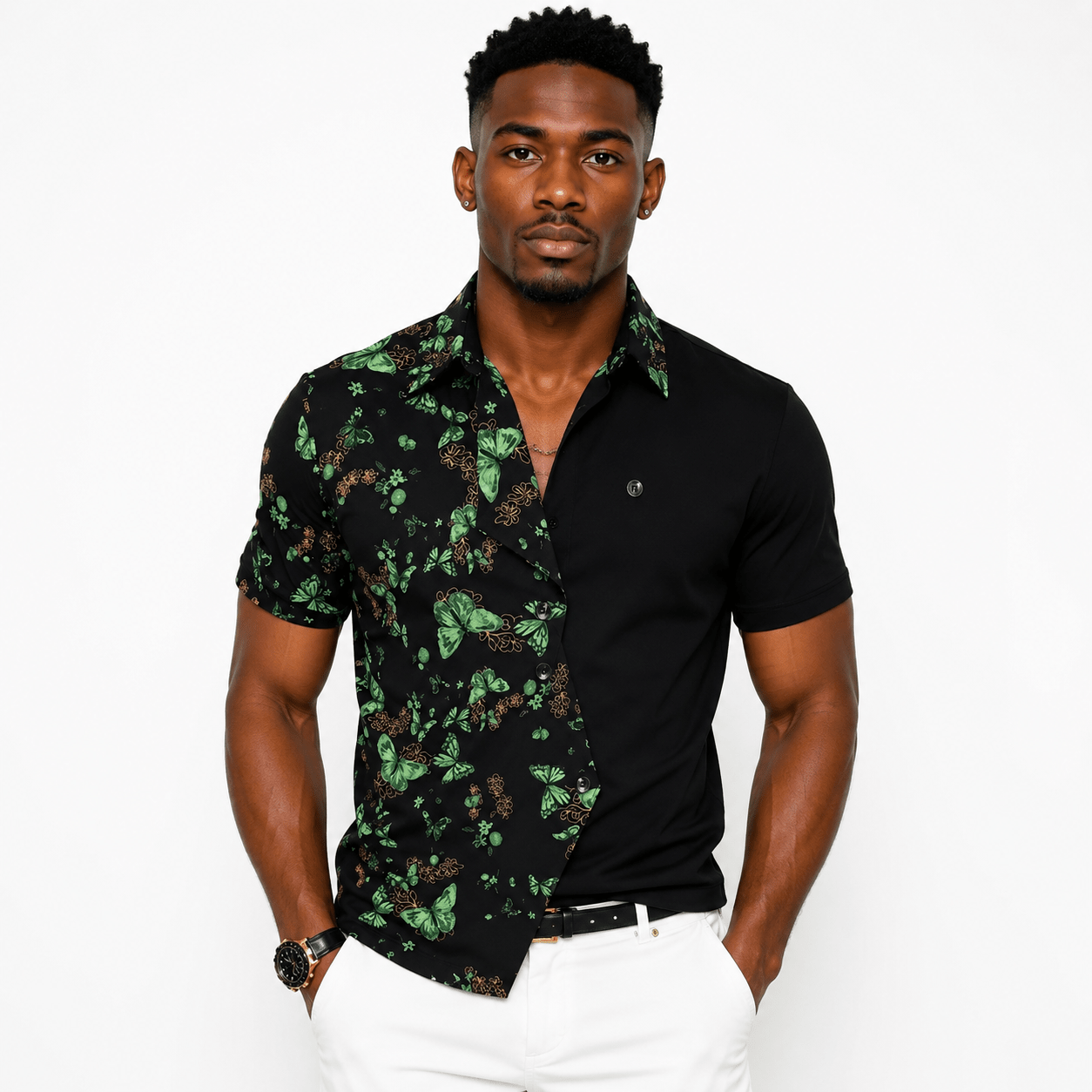 VHYT 54 - Short Sleeves Shirt for Men - Sarman Fashion - Wholesale Clothing Fashion Brand for Men from Canada