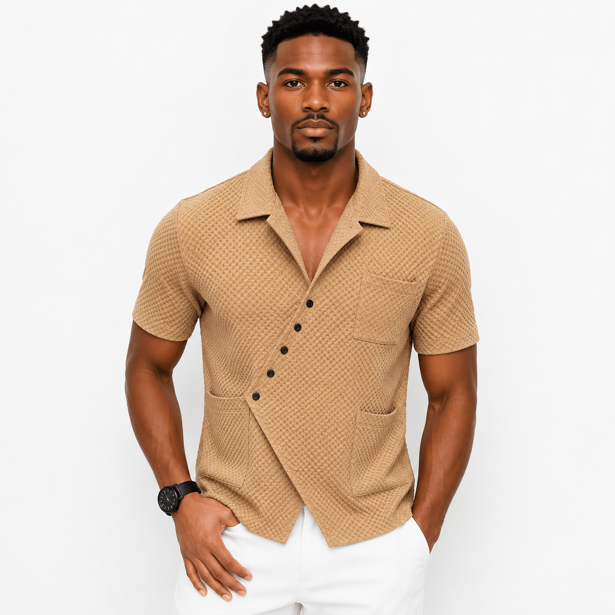 VHYT 56 - Short Sleeves Shirt for Men - Sarman Fashion - Wholesale Clothing Fashion Brand for Men from Canada