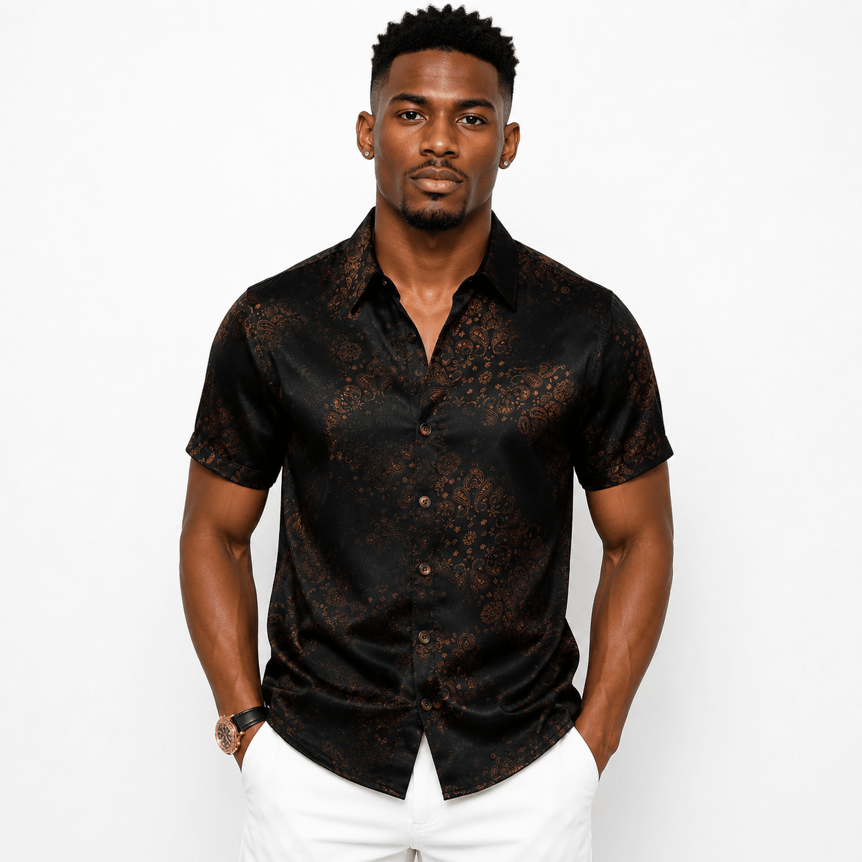 VHYT 57 - Short Sleeves Shirt for Men - Sarman Fashion - Wholesale Clothing Fashion Brand for Men from Canada