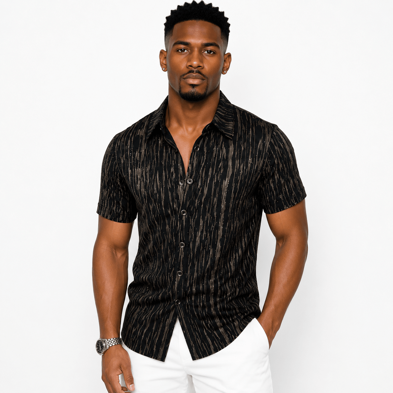 VHYT 58 - Short Sleeves Shirt for Men - Sarman Fashion - Wholesale Clothing Fashion Brand for Men from Canada