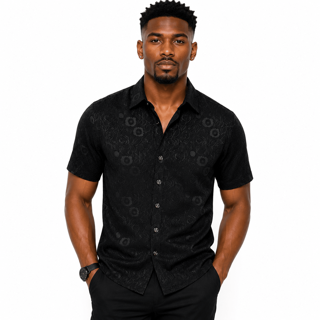 VHYT 59 - Short Sleeves Shirt for Men - Sarman Fashion - Wholesale Clothing Fashion Brand for Men from Canada
