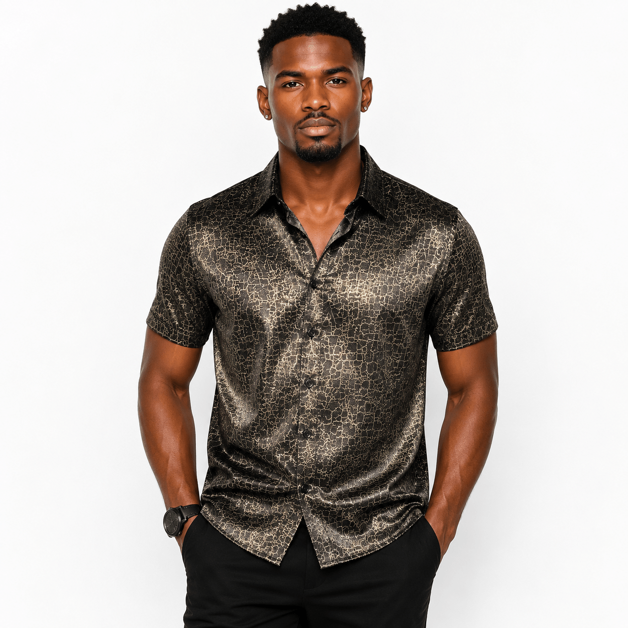 VHYT 60 - Short Sleeves Shirt for Men - Sarman Fashion - Wholesale Clothing Fashion Brand for Men from Canada
