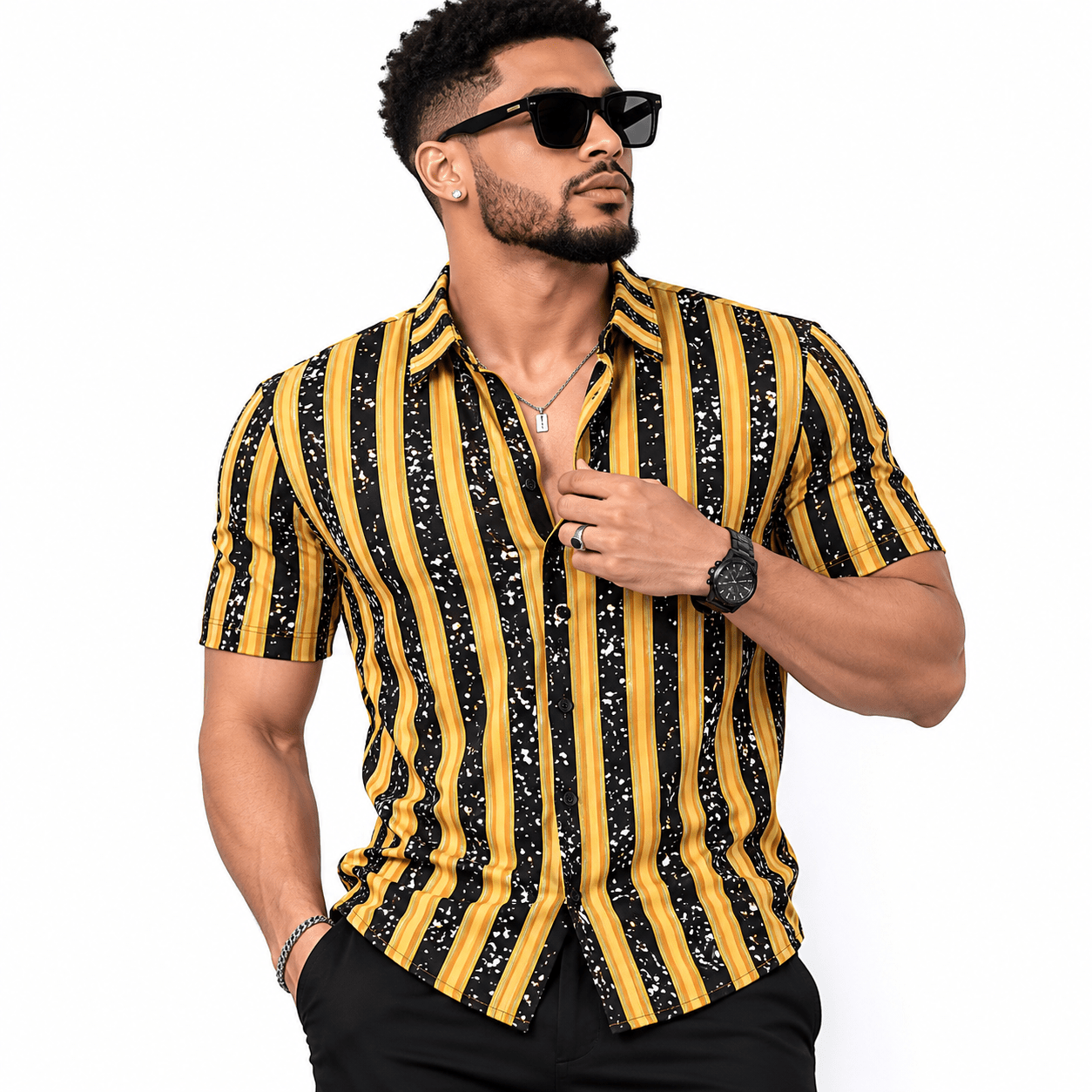 VHYT 62 - Short Sleeves Shirt for Men - Sarman Fashion - Wholesale Clothing Fashion Brand for Men from Canada