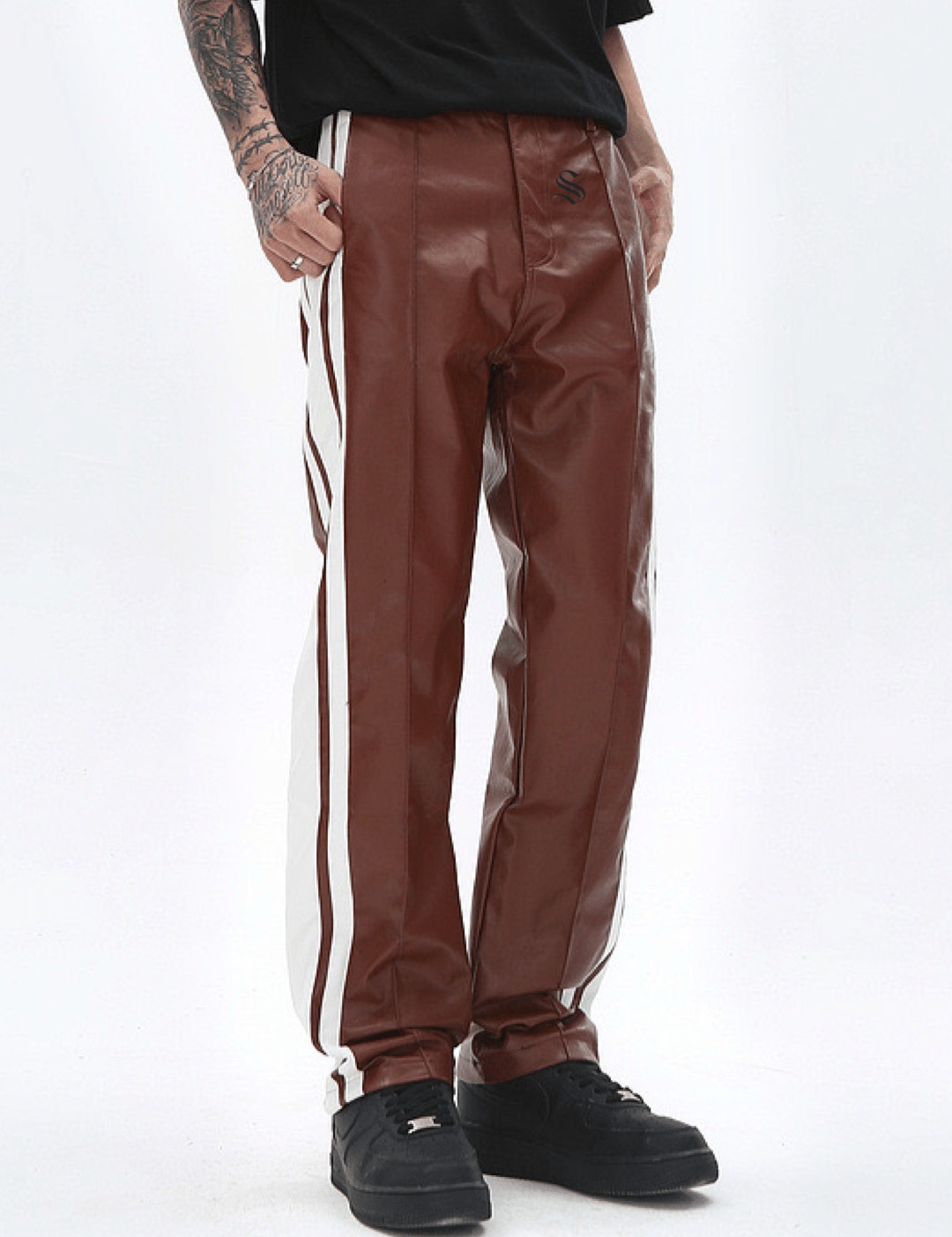 Vkuna 45 - Pu Leather Joggers for Men - Sarman Fashion - Wholesale Clothing Fashion Brand for Men from Canada