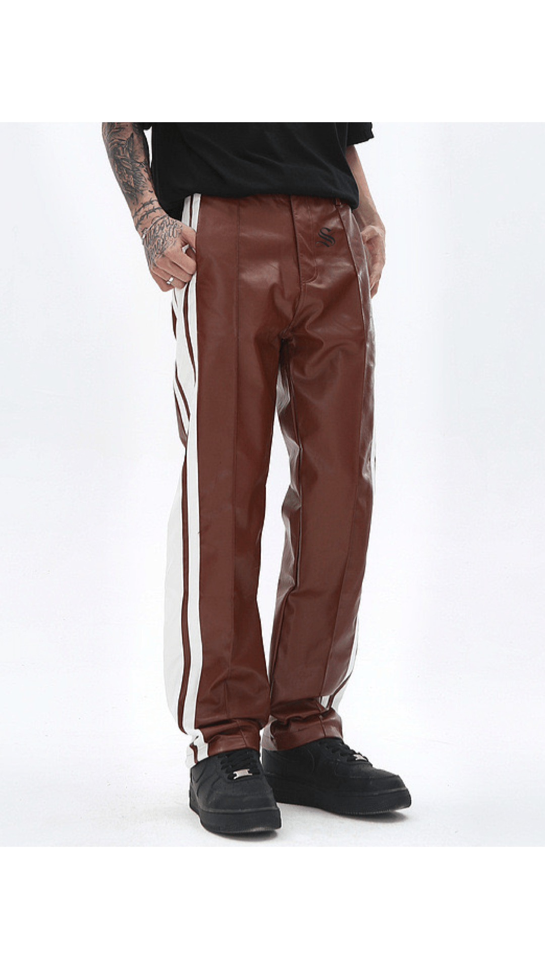 Vkuna 45 - Pu Leather Joggers for Men - Sarman Fashion - Wholesale Clothing Fashion Brand for Men from Canada