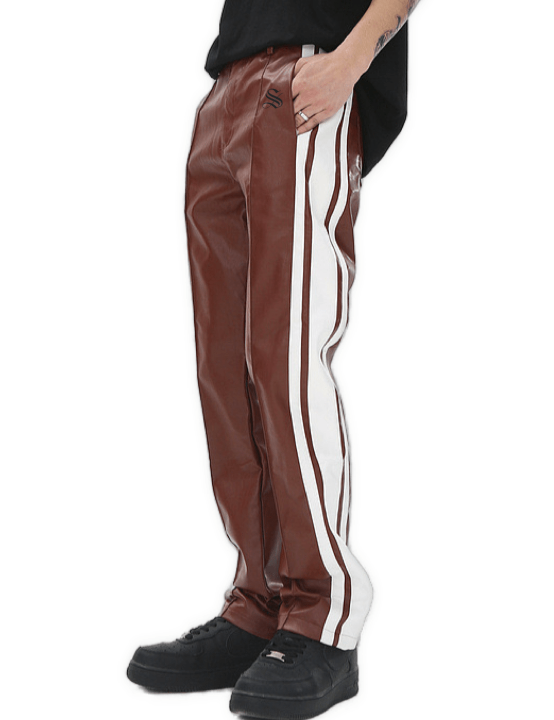 Vkuna 45 - Pu Leather Joggers for Men - Sarman Fashion - Wholesale Clothing Fashion Brand for Men from Canada