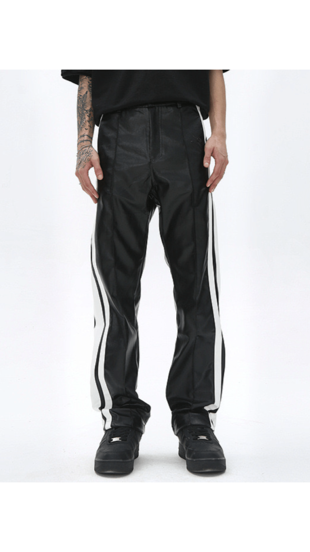 Vkuna 45 - Pu Leather Joggers for Men - Sarman Fashion - Wholesale Clothing Fashion Brand for Men from Canada