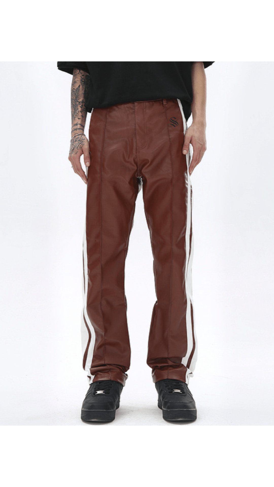 Vkuna 45 - Pu Leather Joggers for Men - Sarman Fashion - Wholesale Clothing Fashion Brand for Men from Canada