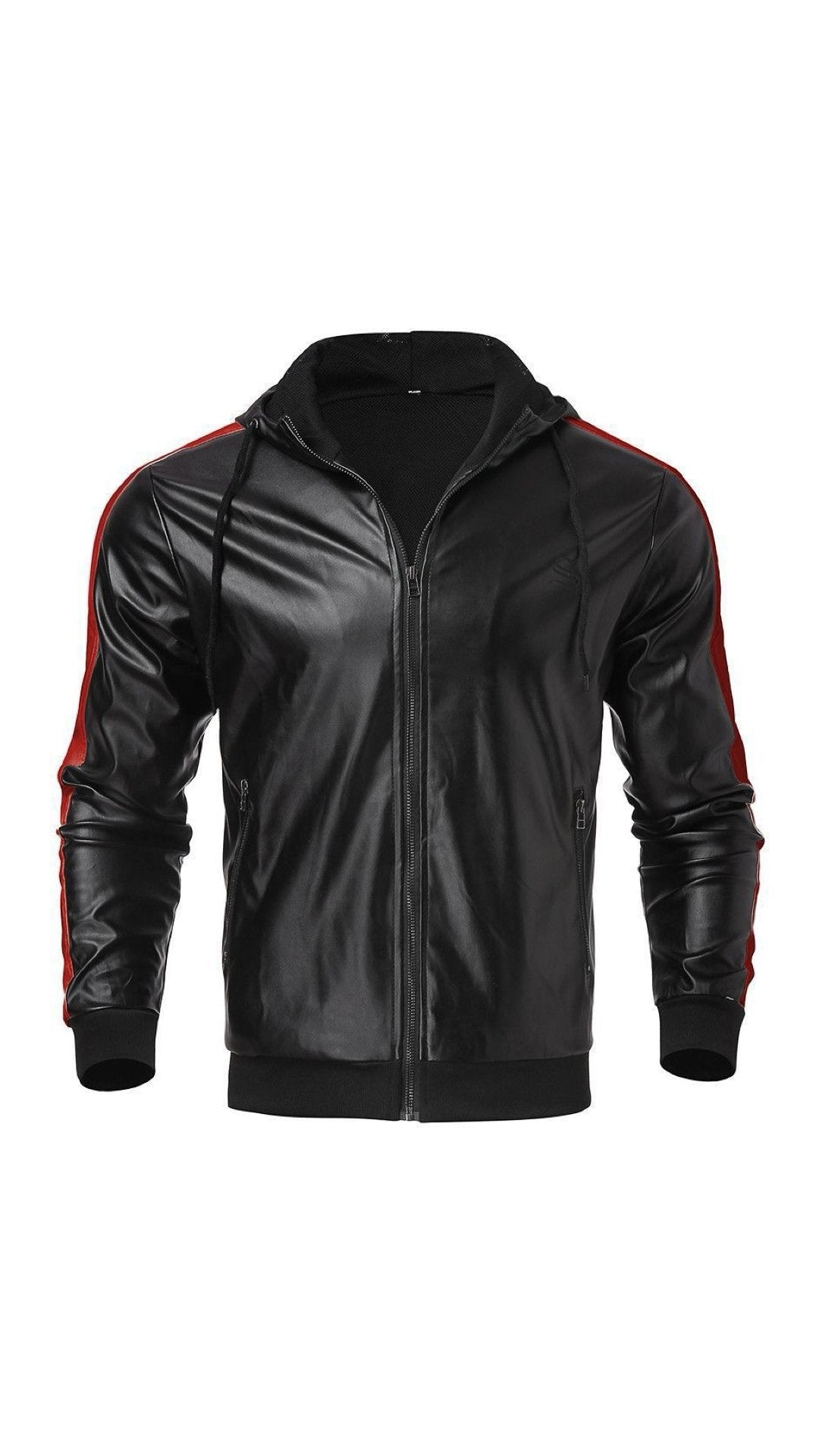 Vkuna - Pu Leather Hoodie for Men - Sarman Fashion - Wholesale Clothing Fashion Brand for Men from Canada